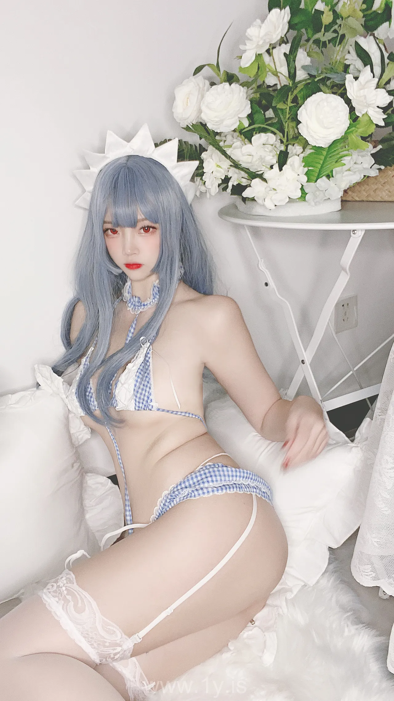 Nisa（二佐） VOL.95 私房自拍蓝格比基尼女仆